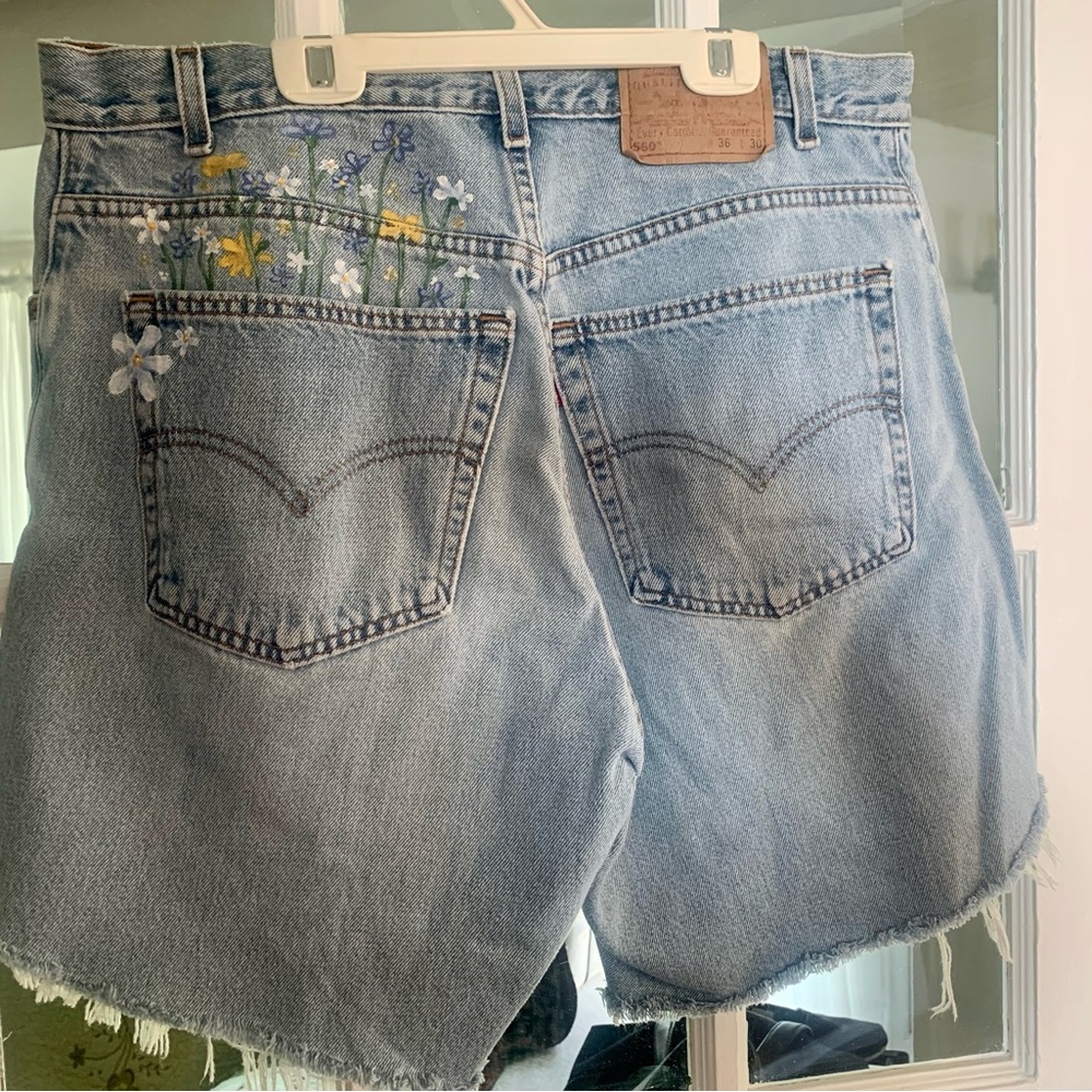 Brand new Levi Denim shorts. Size 36/30. Hand-painted. Size 18